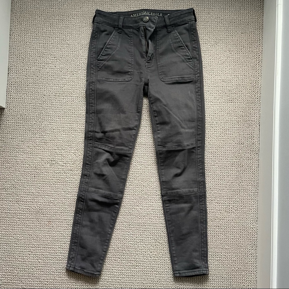 American Eagle Outfitters Next Level Stretch Jeggings in Dark Grey